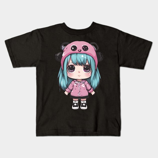 Tiny Kawaii Diva Kids T-Shirt by animegirlnft